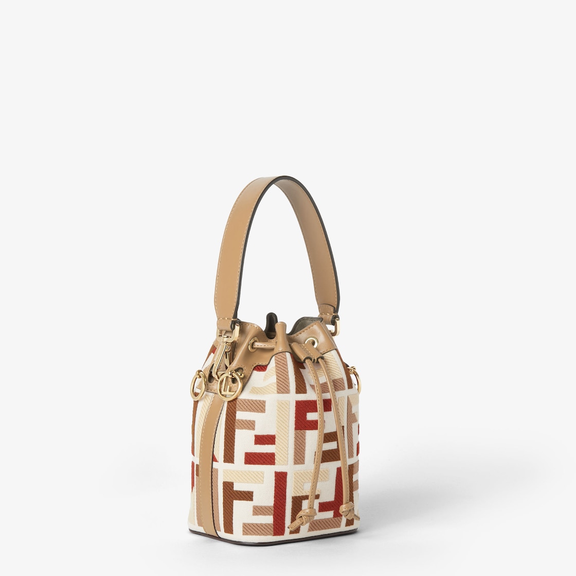 FENDI Mon Tresor Canvas mini-bag with multicolor FF embroidery - Image 4